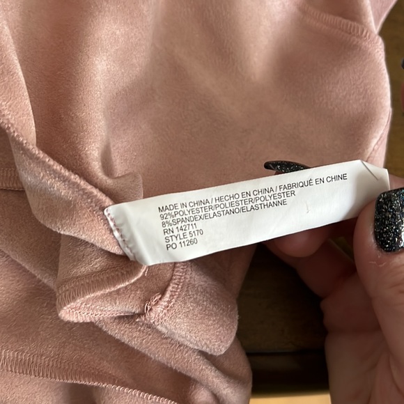 Eloquii Studio Plus Size Light Pink Faux Suede Skirt - Picture 6 of 6